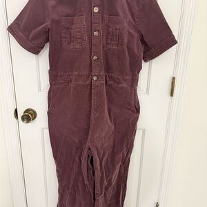Anthropologie Mauve Jumpsuit by St. Geraldine velvet XL/12